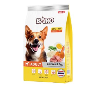 Bairo Chicken and Egg Recipe, Adult Dog Food, 3Kg Pack Dry Dog Food, Complete and Balanced Nutrition for All Dogs, Protein and Essential Nutrients for Optimal Health