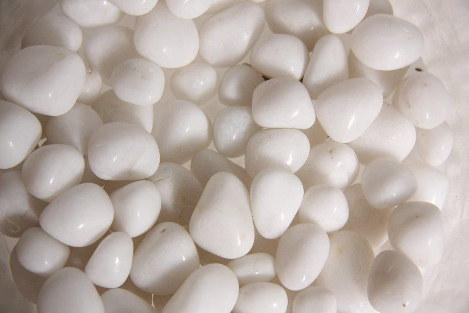White Polished Pebbles for Aquarium - Shiny Marble Stone Pebbles for Vase Fillers - Garden Decoration - Polished White Pebbles Pebbles for Garden Pots & Multi Purpose